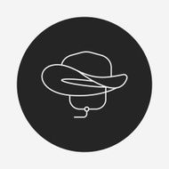 fisherman hat line icon