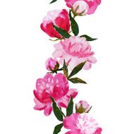 Watercolor floral stripe N2