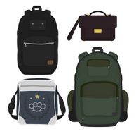 Set of 4 fashionable men bags No outline
