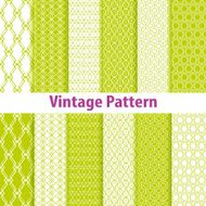 Set of nine seamless pattern in retro style