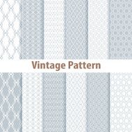 Set of nine seamless pattern in retro style N2