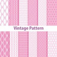 Set of nine seamless pattern in retro style N3