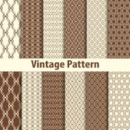 Set of nine seamless pattern in retro style N5