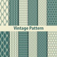 Set of nine seamless pattern in retro style N6