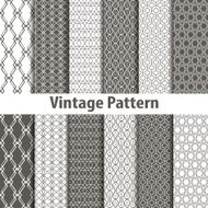 Set of nine seamless pattern in retro style N7