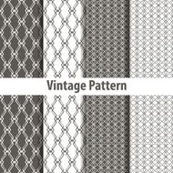 Set of nine seamless pattern in retro style N8