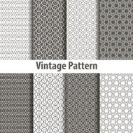 Set of nine seamless pattern in retro style N9