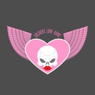 Soldiers love army logo and emblem White skull