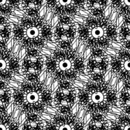 Vector seamless abstract hand-drawn pattern with flowar silhouette