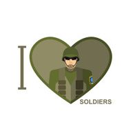 I love soldier Military man in shape of a heart