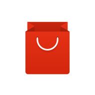 Shopping bag flat vector icon