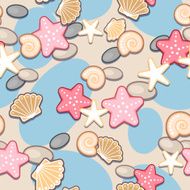 Sand and seashell seamless