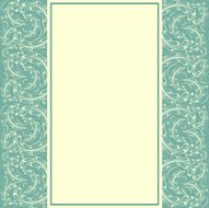 Vintage card with a border on damask wallpaper