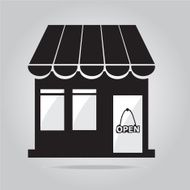 Shop building icon illustration