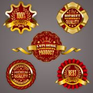 Golden badges with laurel wreath N2