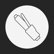 Hair curlers line icon N6