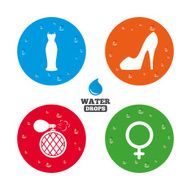 Wedding dress icon Women shoe sign Perfume N7