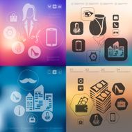 shopping infographic with unfocused background N15