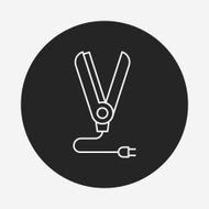 Hair curlers line icon N8