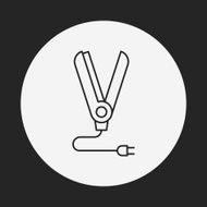 Hair curlers line icon N9