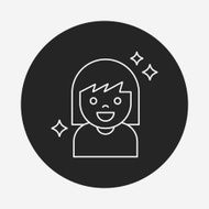 beauty girl line icon N2
