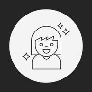 beauty girl line icon N4
