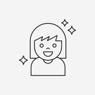 beauty girl line icon N5