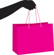 Hand Holding Shopping Bag Silhouette