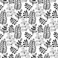 Hand drawn leaves background Seamless pattern
