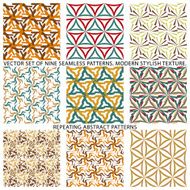 Set Of Nine Textured Natural Seamless Patterns Backgrounds