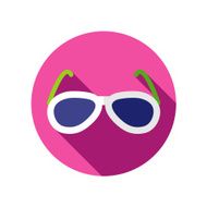 Sunglasses flat icon with long shadow N6