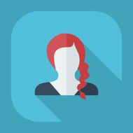 Flat modern design with shadow icon silhouette girl creative hairstyle N19