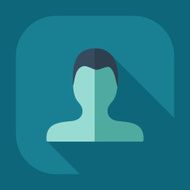 Flat modern design with shadow Man silhouette creative hairstyle N27