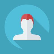 Flat modern design with shadow Man silhouette creative hairstyle N28