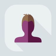 Flat modern design with shadow Man silhouette creative hairstyle N32