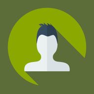 Flat modern design with shadow Man silhouette creative hairstyle N33