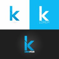 letter K logo design icon set background