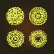 abstract pattern circles with leaf concept asia style