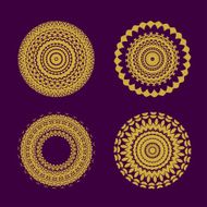 abstract pattern circles with leaf concept asia style N2