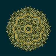 Abstract circles pattern with leaf and floral concept