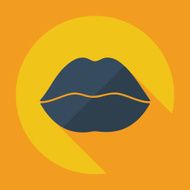 Flat modern design with shadow icon lips N2