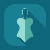Flat modern design with shadow icon swimsuit N3