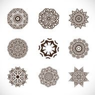 set of abstract geometric pattern element vector illustration
