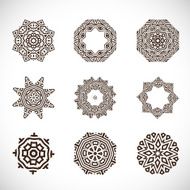 set of abstract geometric pattern element vector illustration N2