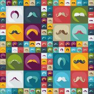 Flat modern design with shadow icon mustache N15