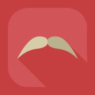 Flat modern design with shadow icon mustache N16