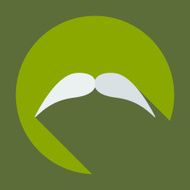 Flat modern design with shadow icon mustache N17