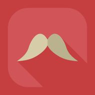 Flat modern design with shadow icon mustache N20