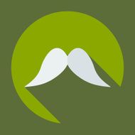 Flat modern design with shadow icon mustache N21