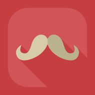 Flat modern design with shadow icon mustache N22